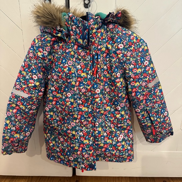 Boden All-weather Waterproof Jacket Multi Patchwork Floral, 7-8 - Picture 1 of 5